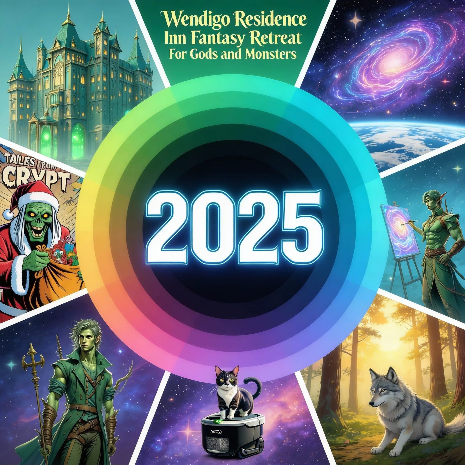 Generate a 2025 creation collage wrap.