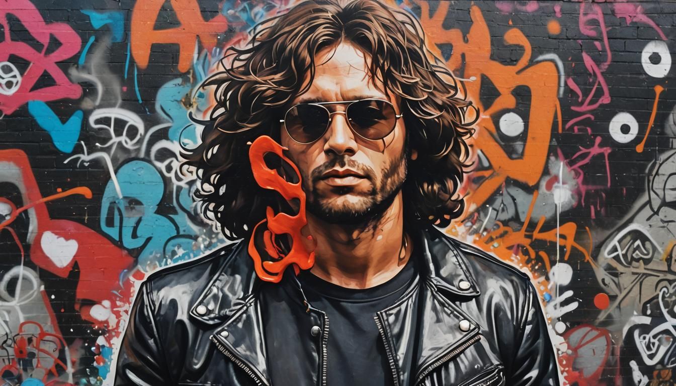 Jim Morrison in South LA: Graffiti Art Portrait
