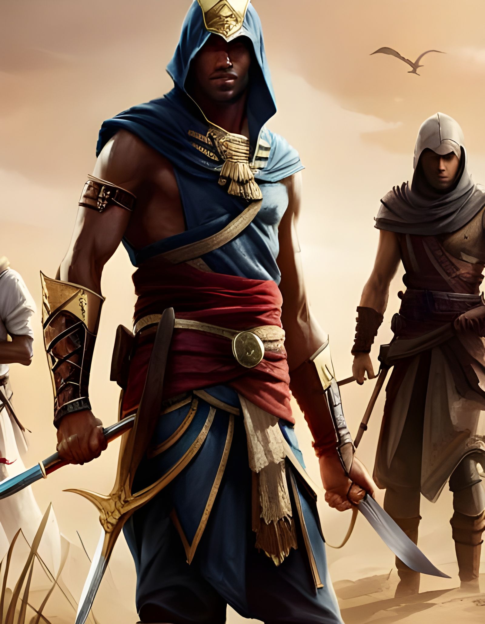 Egyptian Assassin in Dramatic Temple Setting