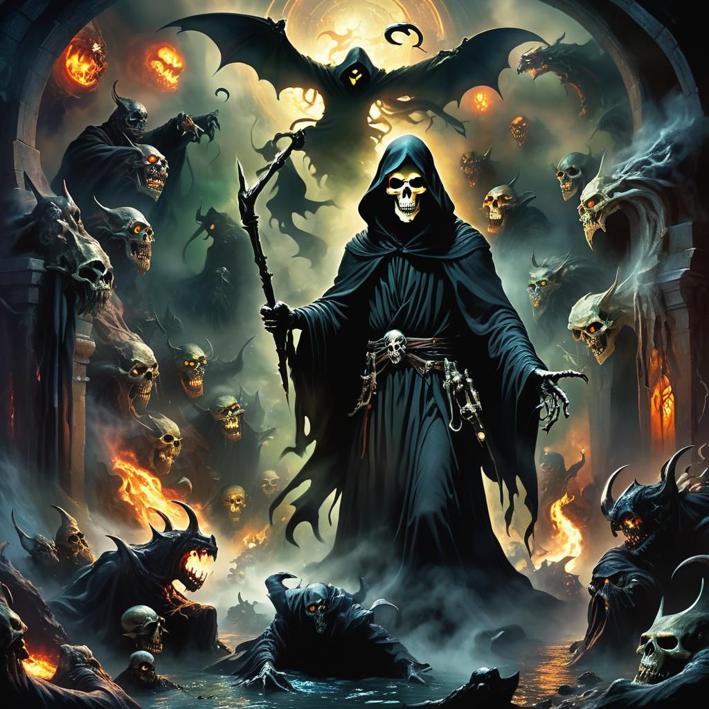 Grim Reaper in Underworld: Dark Fantasy Art