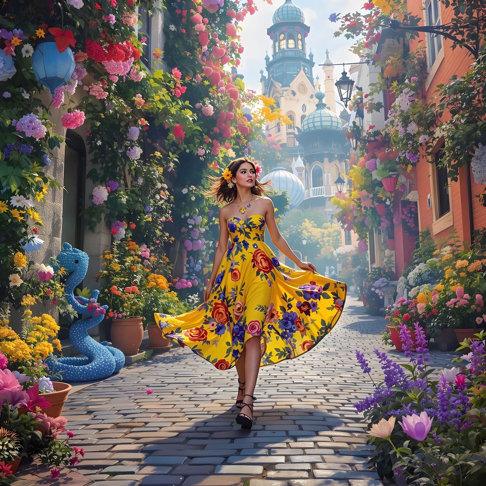 Groovy Surreal Scene in Hyperrealistic Style