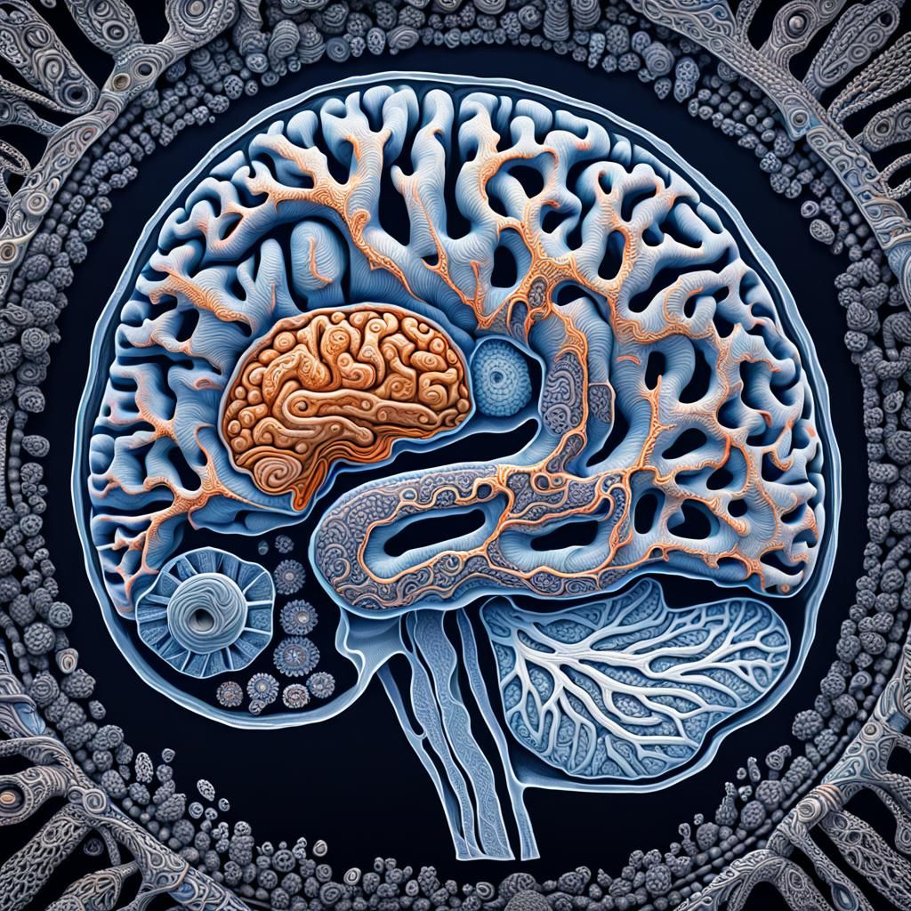 Hyperrealistic MRI Scan of Brain with Glioblastoma