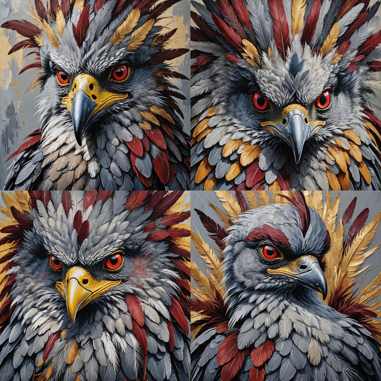 Aarakocra Portrait in Expressionist Oil Painting Style