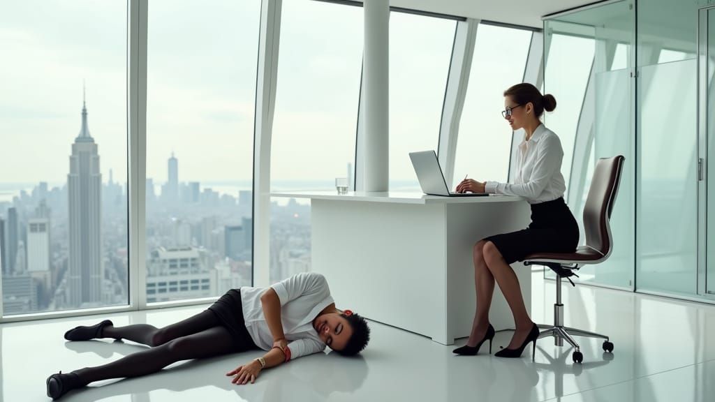 Professional Secretary in Modern Office: Hyper-Realistic Dig...