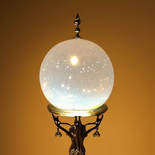 Glowing Mystic Orb on Ornate Gilded Stand