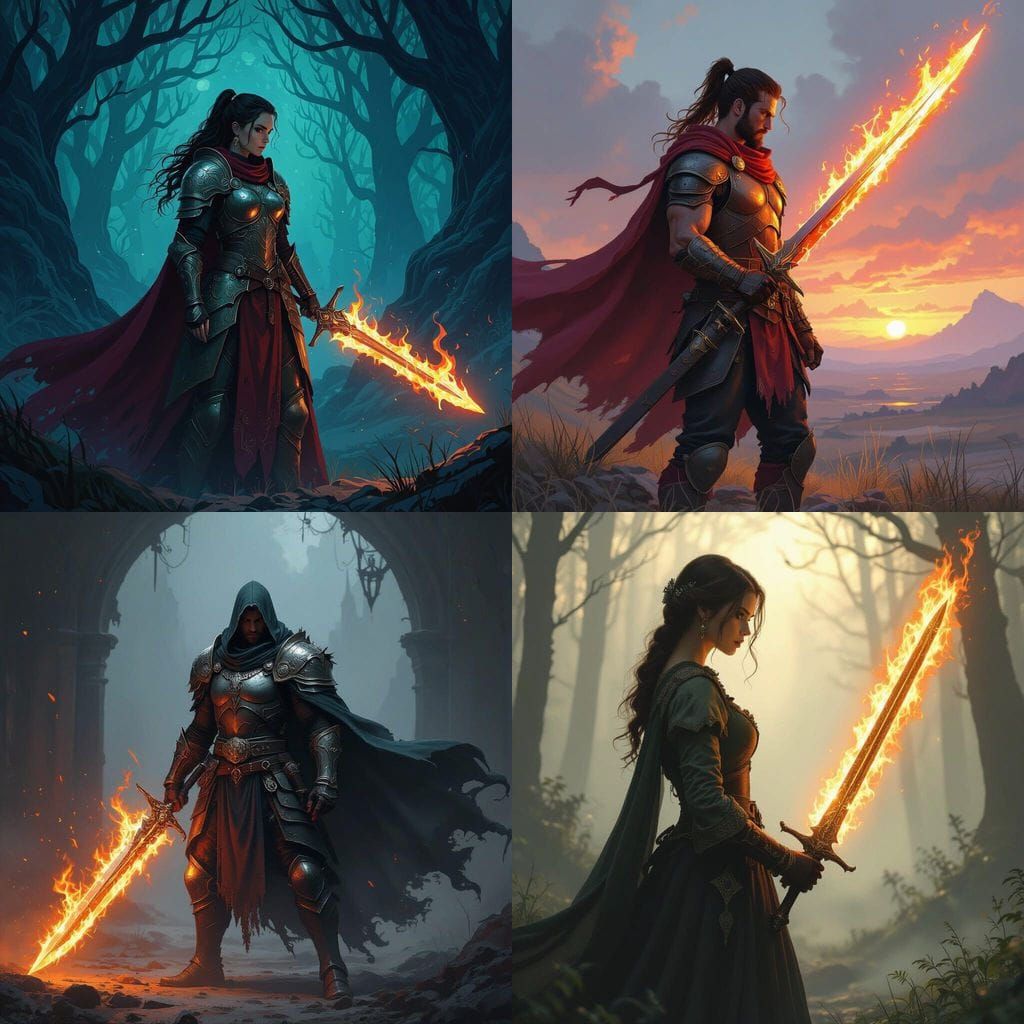 Epic Fire Sword Rises from Fiery Depths