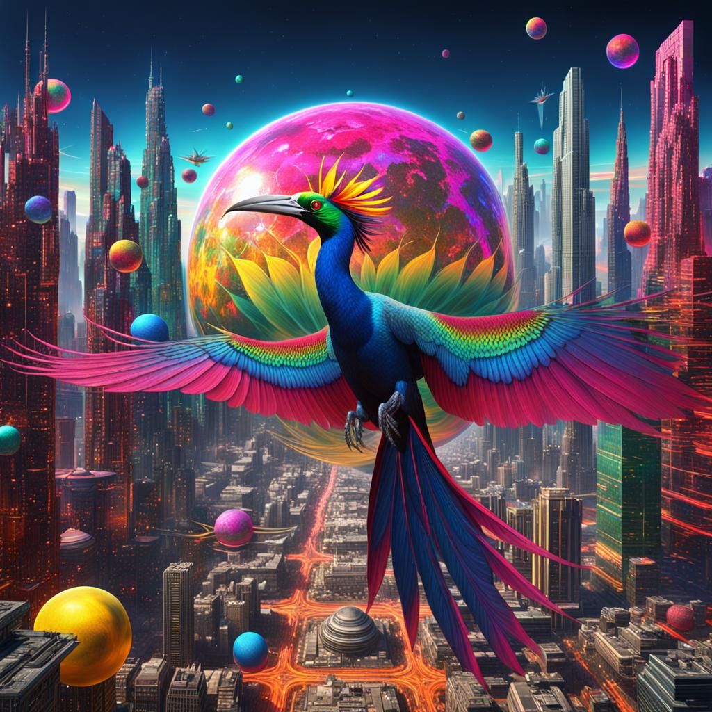 Bird in a cyber city #4