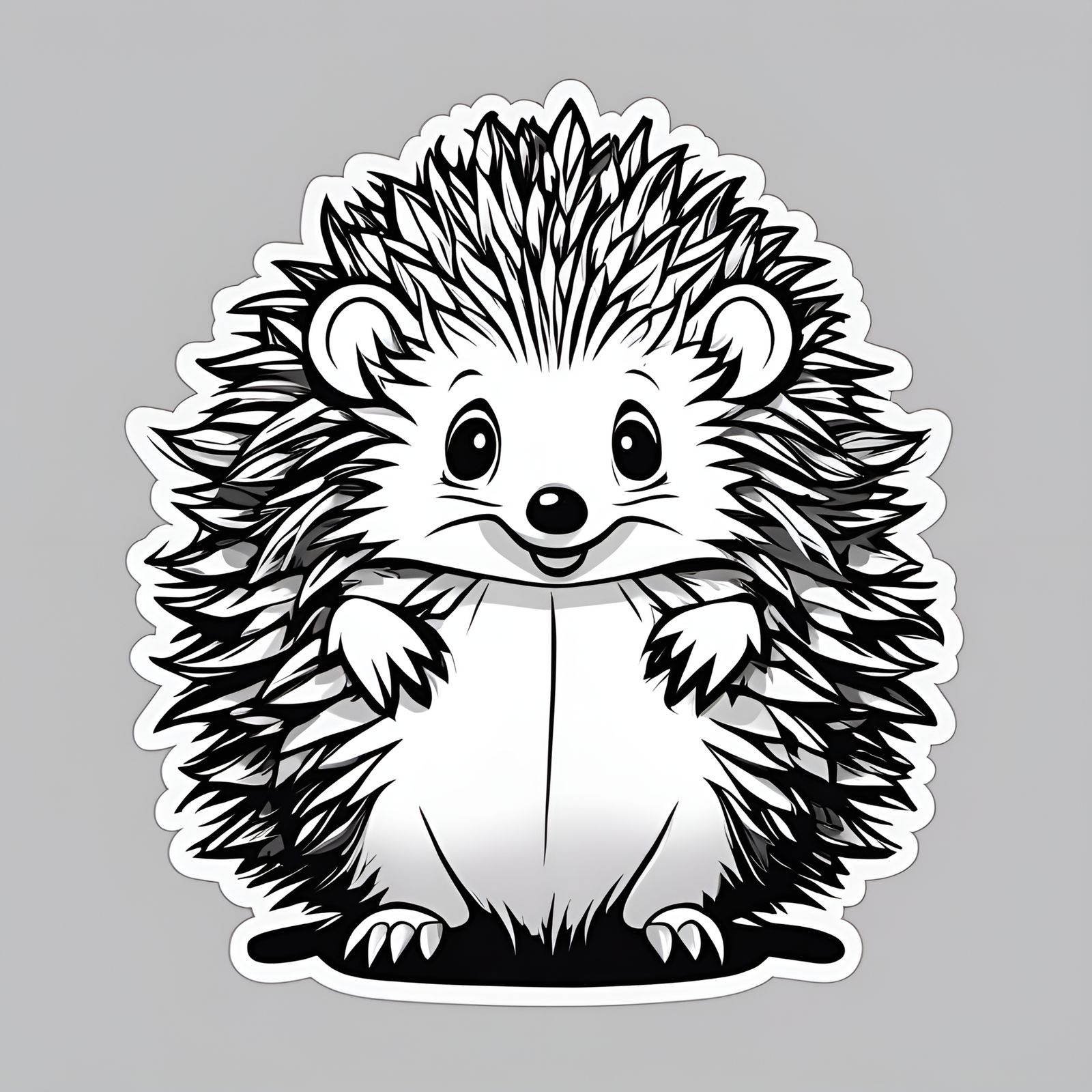 Playful Hedgehog Sticker in Cartoon Style