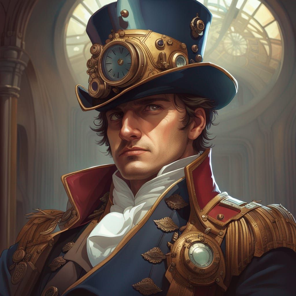 Steampunk Napoleon Bonaparte Portrait in 8K Resolution