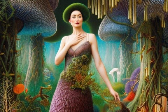 Mushroom-Human Hybrid in Mycelium Network