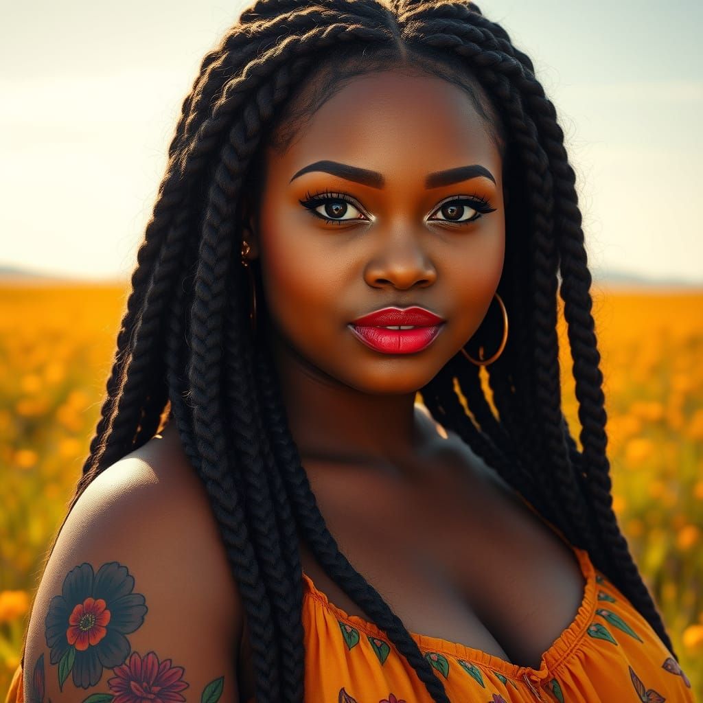 Confident Plus-Sized Beauty in Vibrant Floral Attire