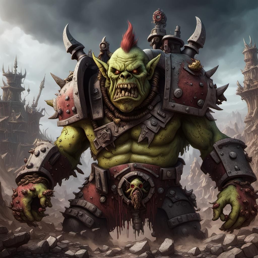 Ork Waaagh: Detailed Matte Painting