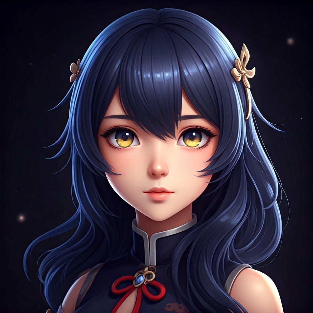 Shimmering Hairpin in Moonlit Ink Splatter