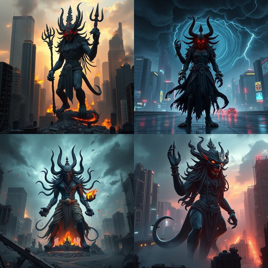 Kali Purush Demon Conquers the Modern World in Epic 3D Style