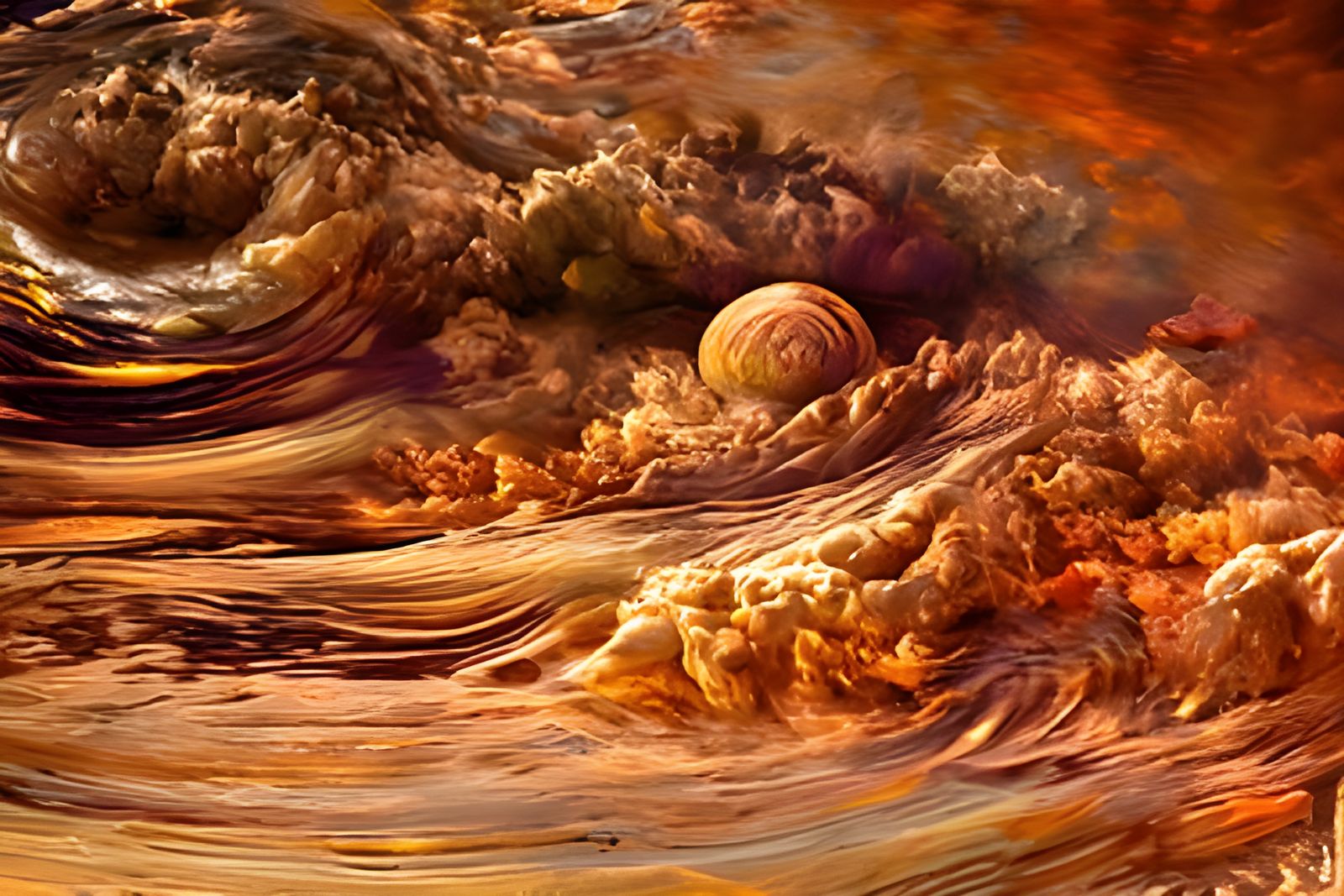 Jupiter Cyclone Landscape: Cel-Shaded Concept Art