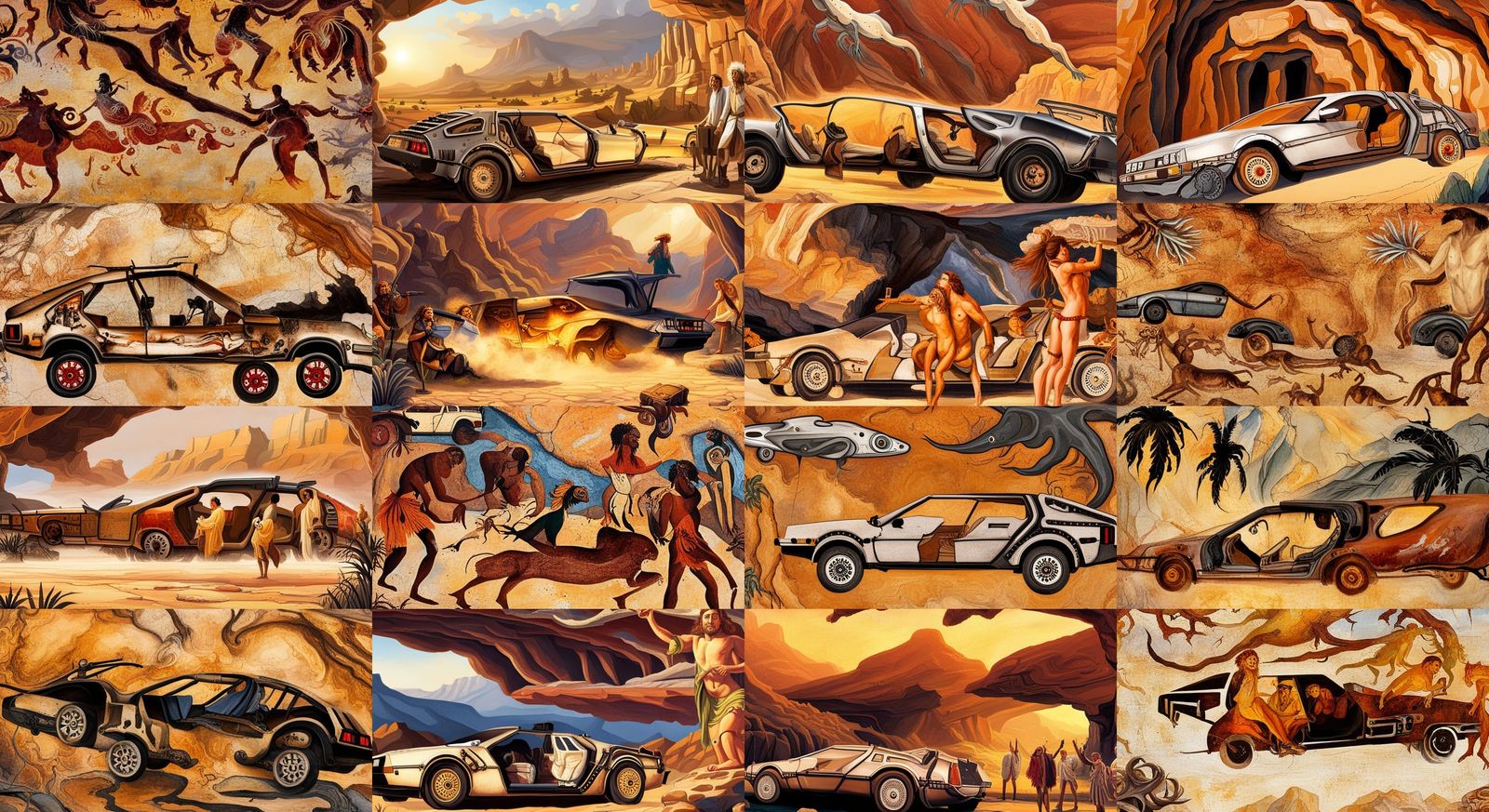 Prehistoric Cave Painting of a DMC Delorean