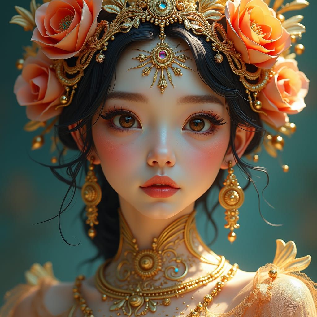 Art Nouveau Portrait with Dynamic Lighting