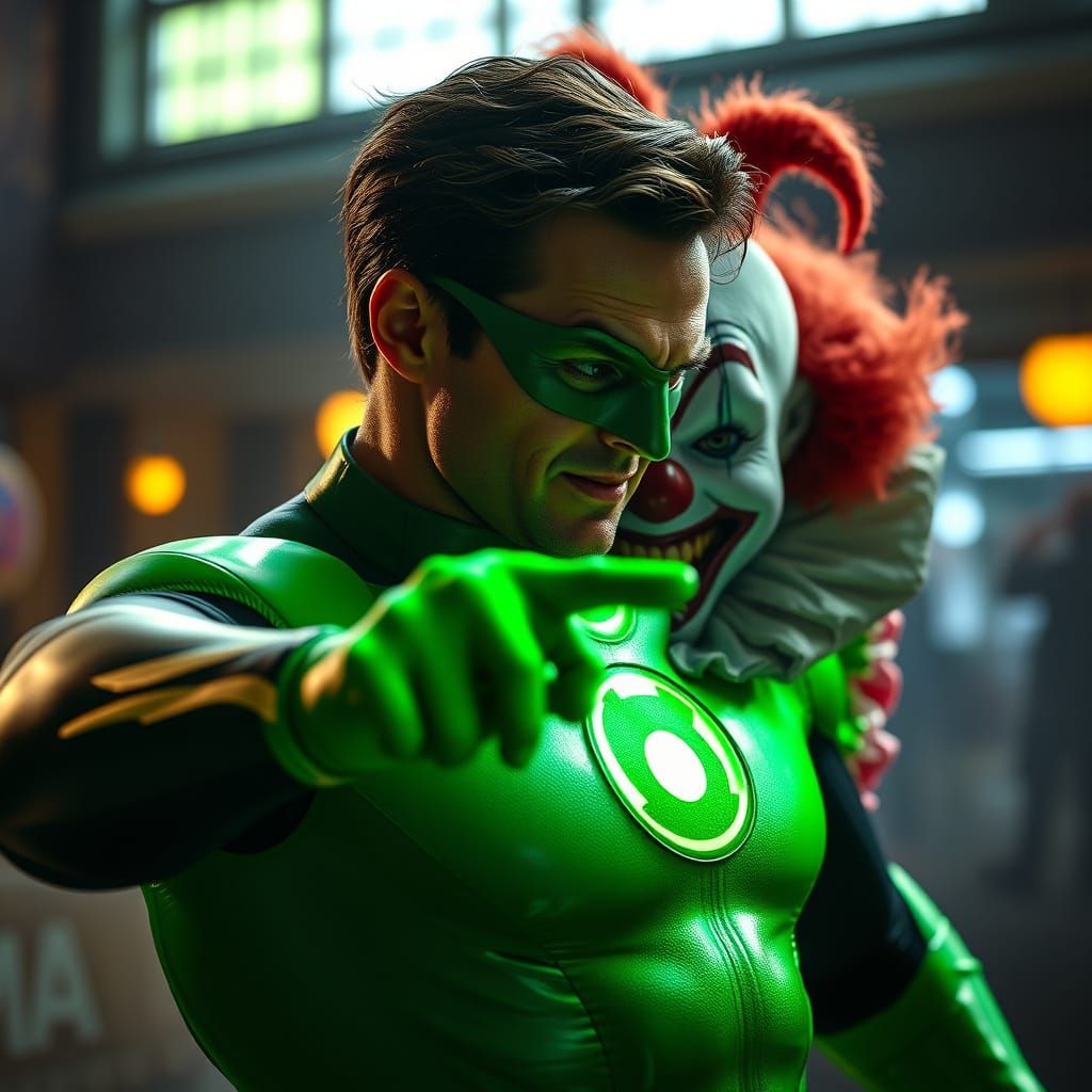 Green Lantern Battles Surreal Clown in Awe-Inspiring Hyperre...