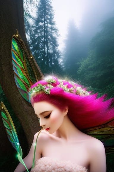 Surreal Fairy Portrait with Sun, Moon, and Stars