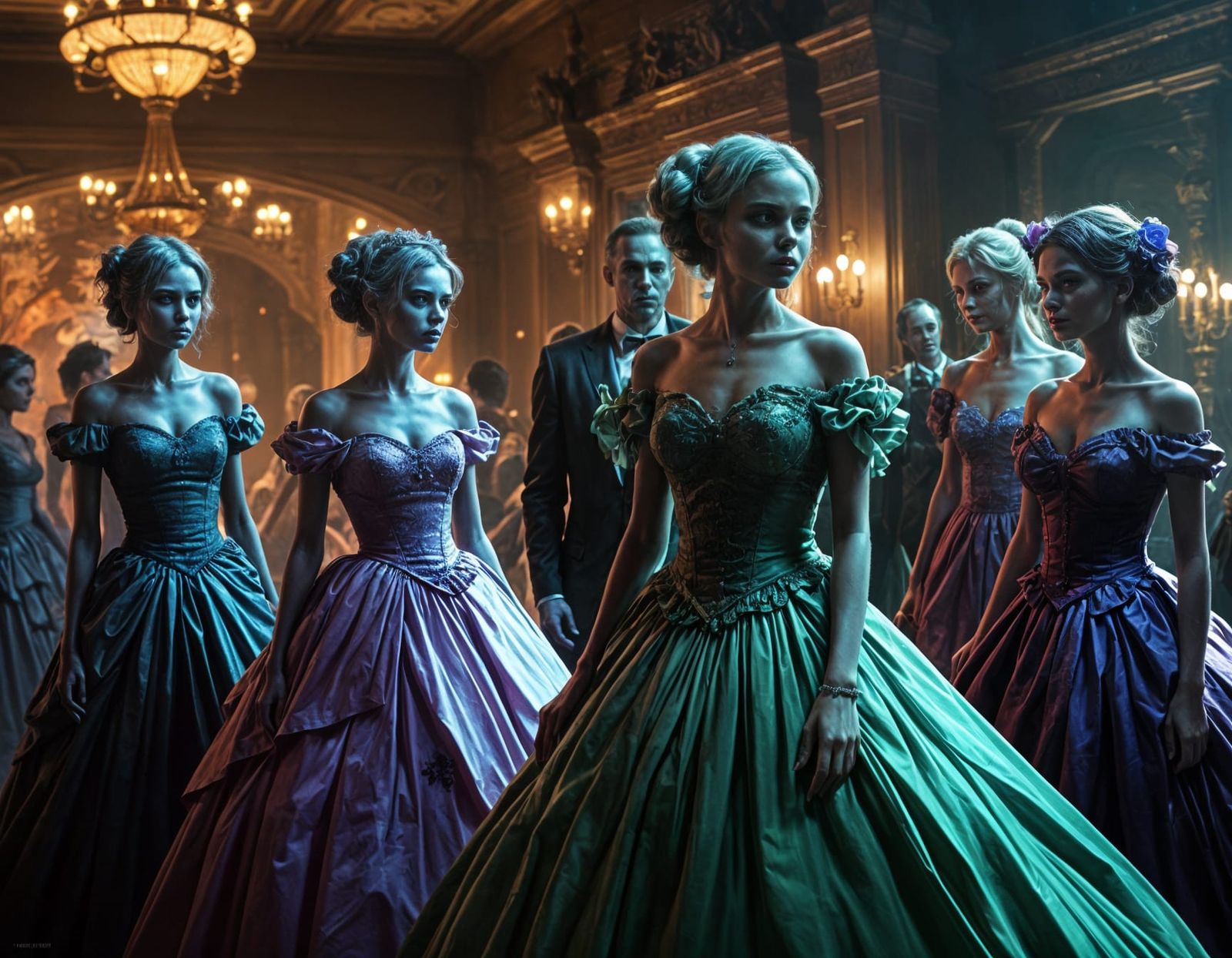 Zombie Prom Night: Stylish Undead Dancers Enjoying the Grave