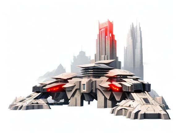 Brutalist Alien Megastructure: Fantasy Concept Art