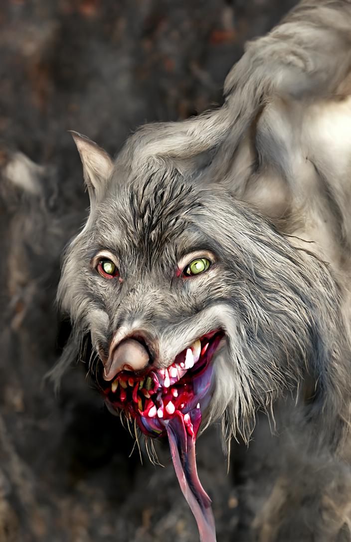 Grotesque Wolf Creature Approaching