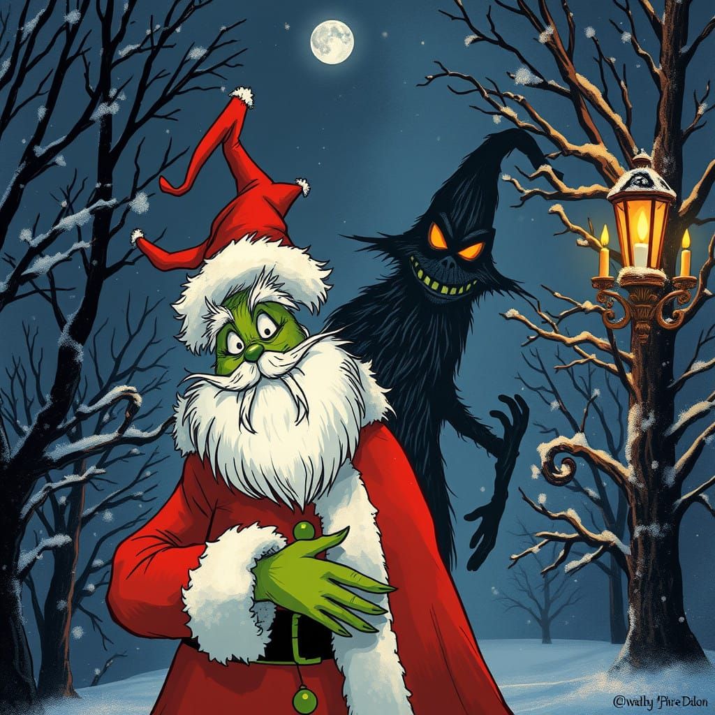 A Merry Christmas Father Fades into the Shadow of the Grinch