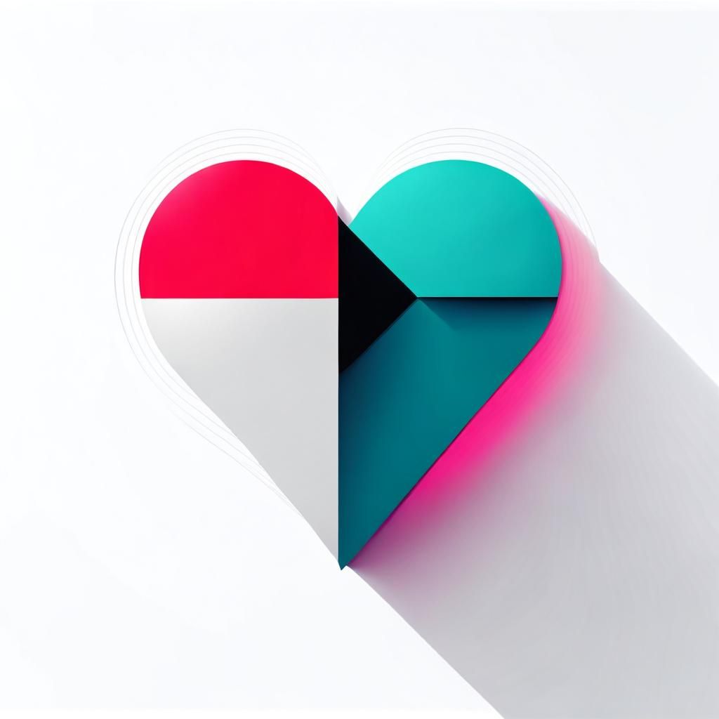 Minimalist Heart Vector Illustration in Flat Design