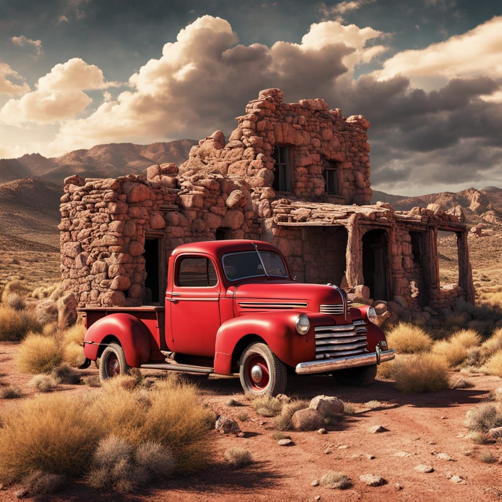Vintage Pickup Drive to Villanueva Ruins