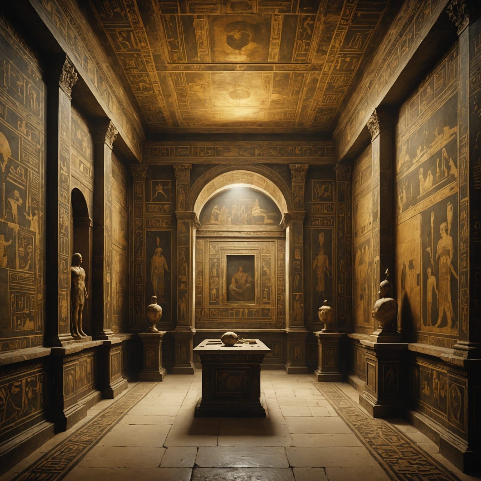 A Very Mysterious time-traveling Leonardo da Vinci`s painting-masterpieces on the walls of ancient Egyptian tombs.