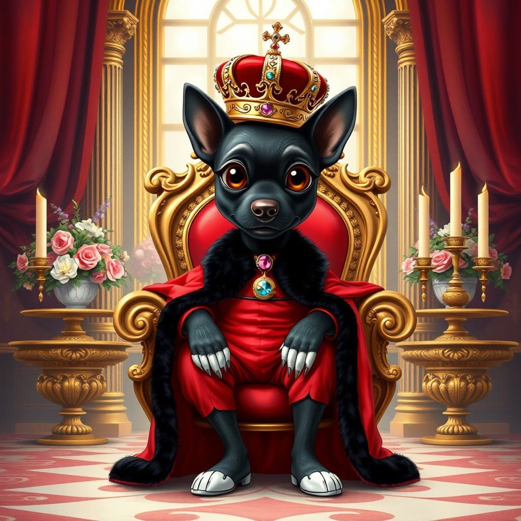 Regal Canine in Baroque Attire