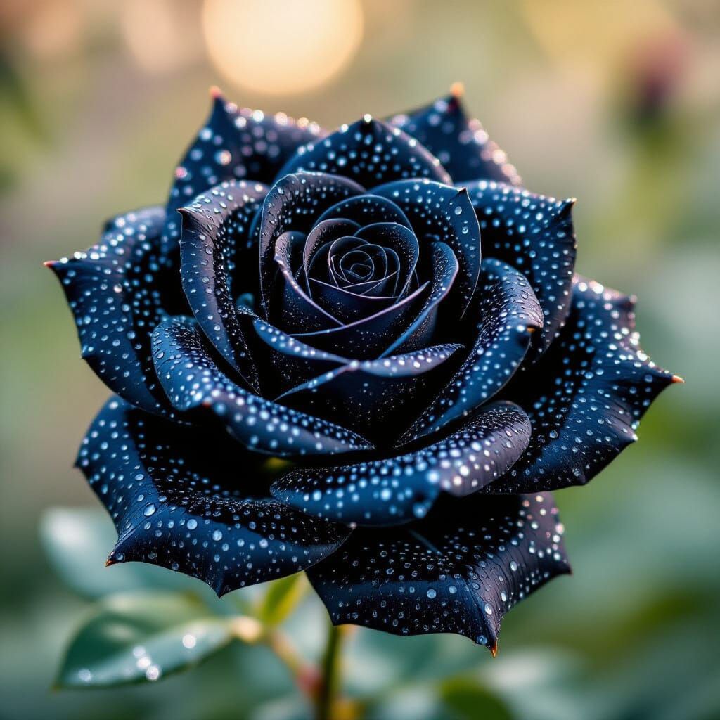 Black Diamond Rose in Macro Detail