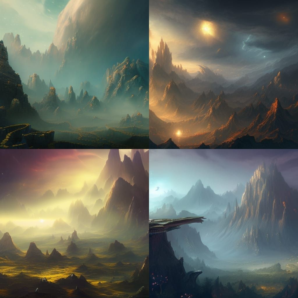 Fantastical Starry Sky Matte Painting in Deep Color