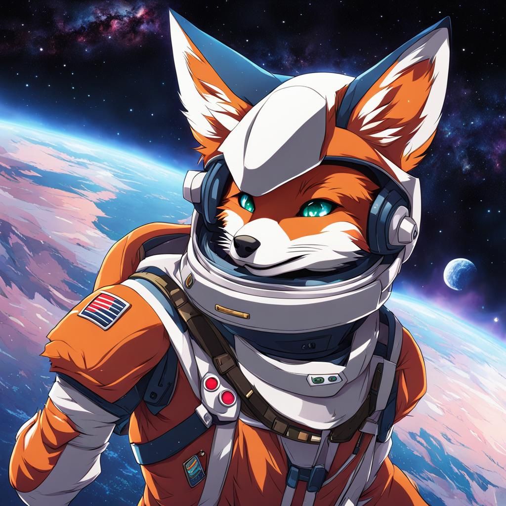 Space Fox in Anime Style