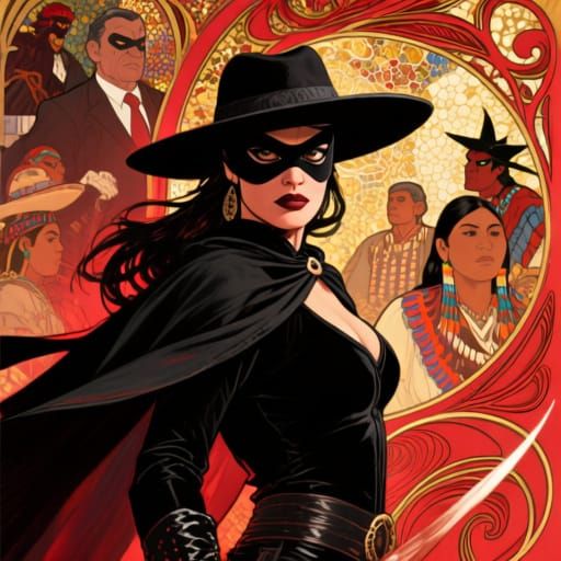 Zorro Vigilante Dawn Juana de la Vega in Art Nouveau Style
