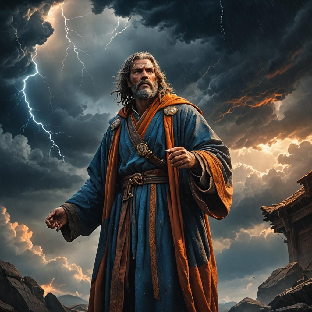 Epic Biblical Scene: Noah and the Storm