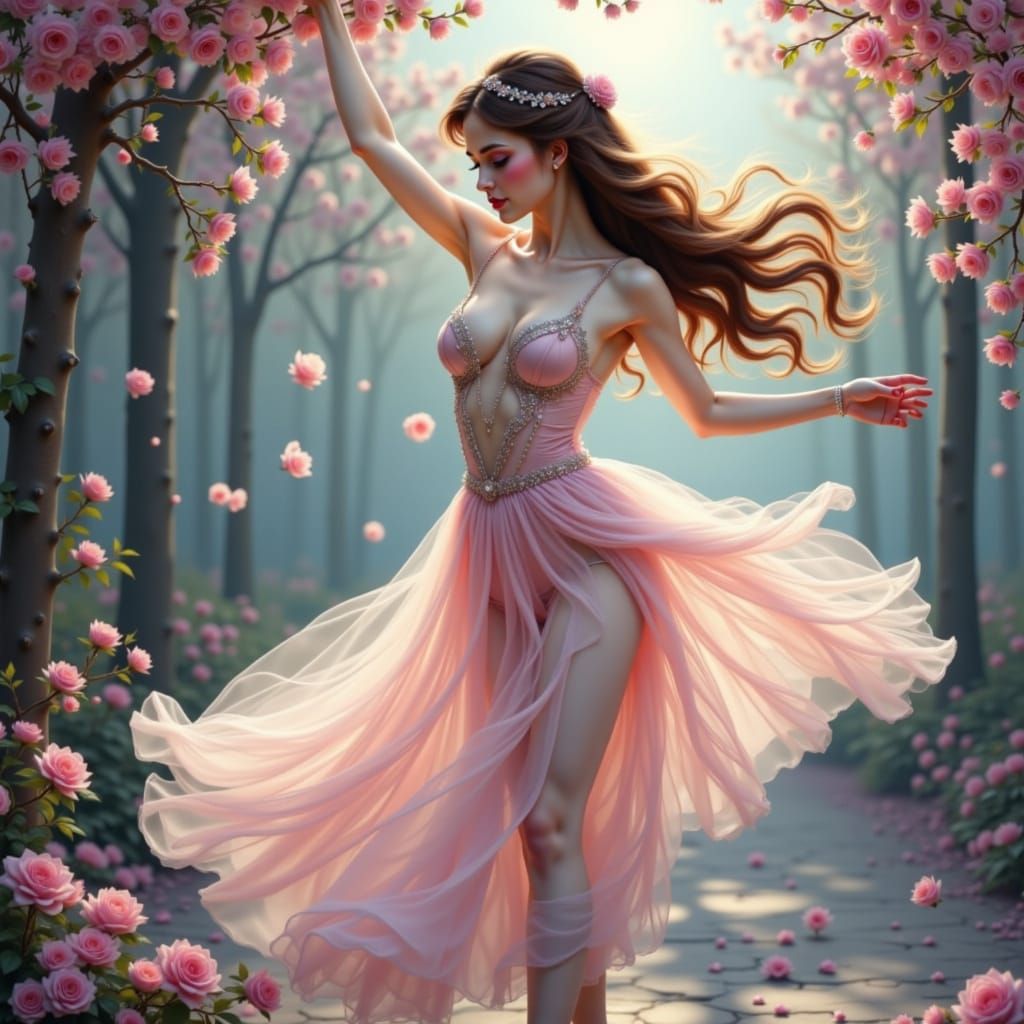 Beautiful Ballerina in Dynamic 3D Anime Art Style