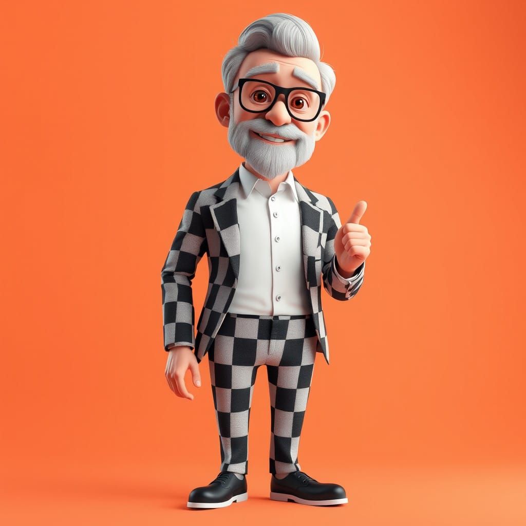 Elegant Cartoon Character in Formal Attire