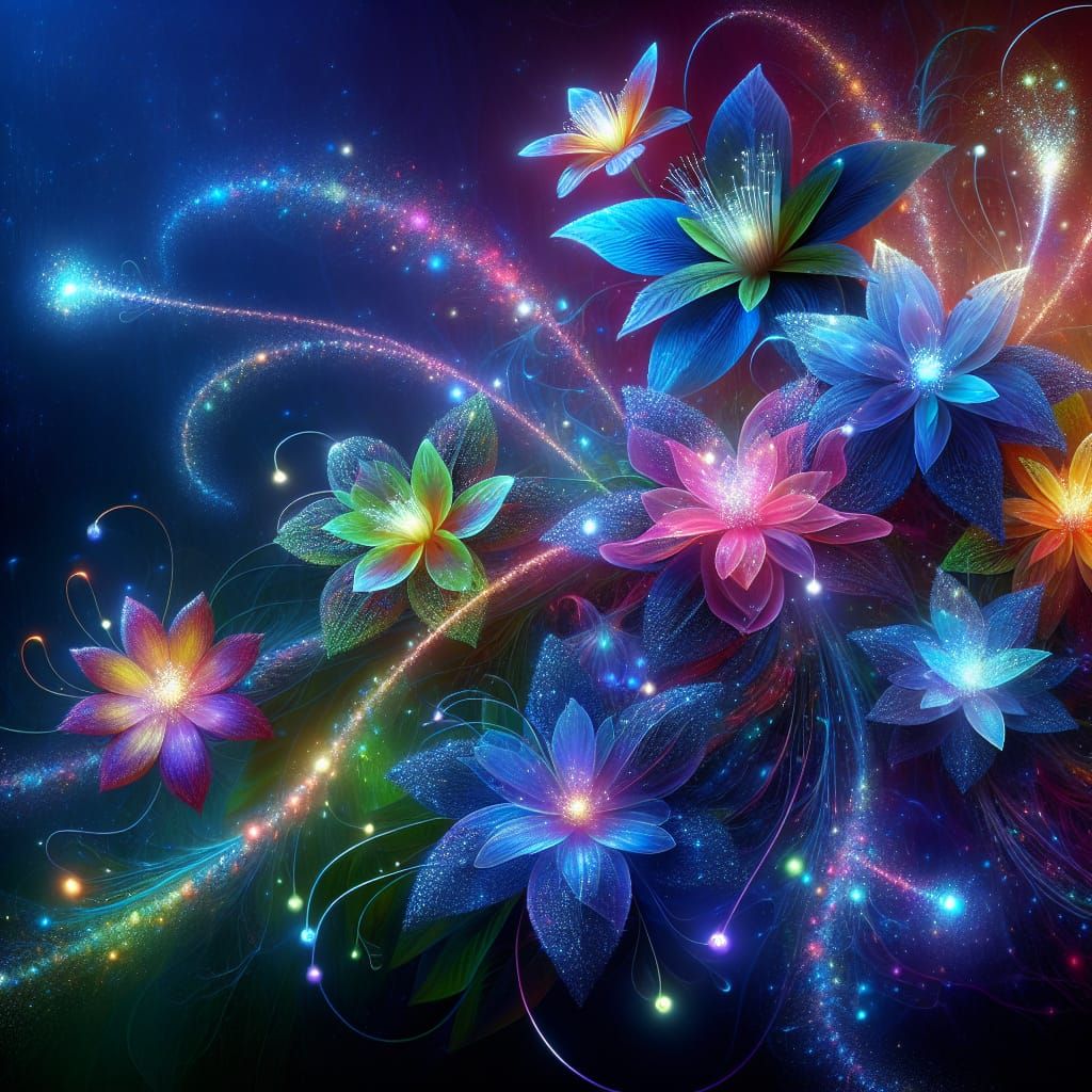 Dazzling Magical Flowers in Vibrant Colors
