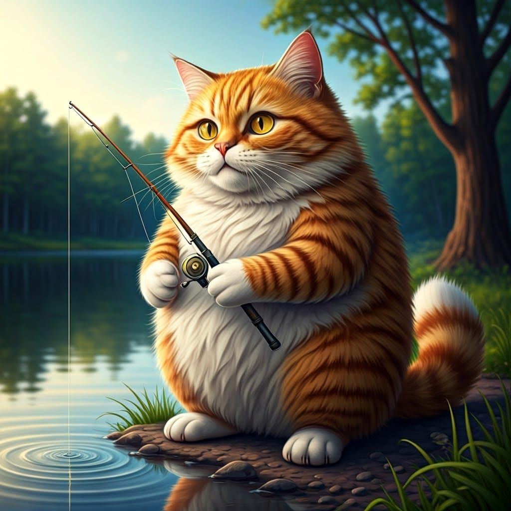 Fishing for his dinner
