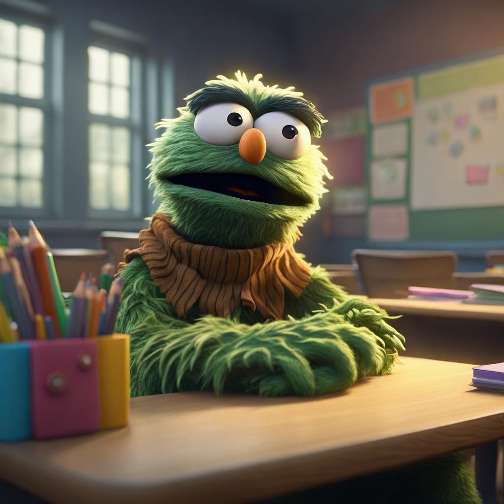 Oscar the Grouch's First Day: A Magic Realism Artwork