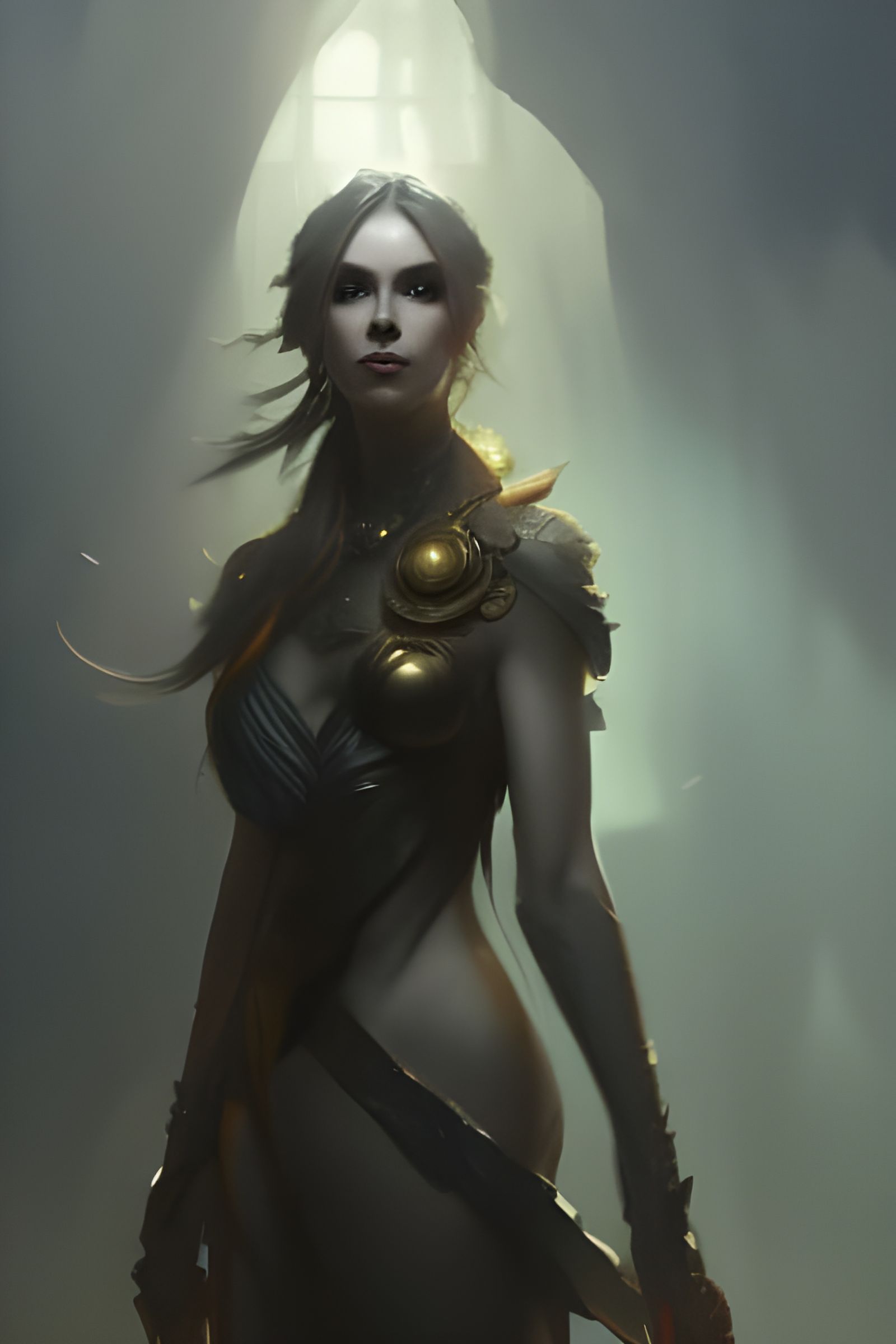 Brass Dragon Portrait in Dark Fantasy Style