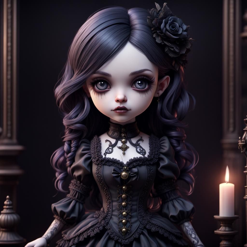 goth chibi doll victorian