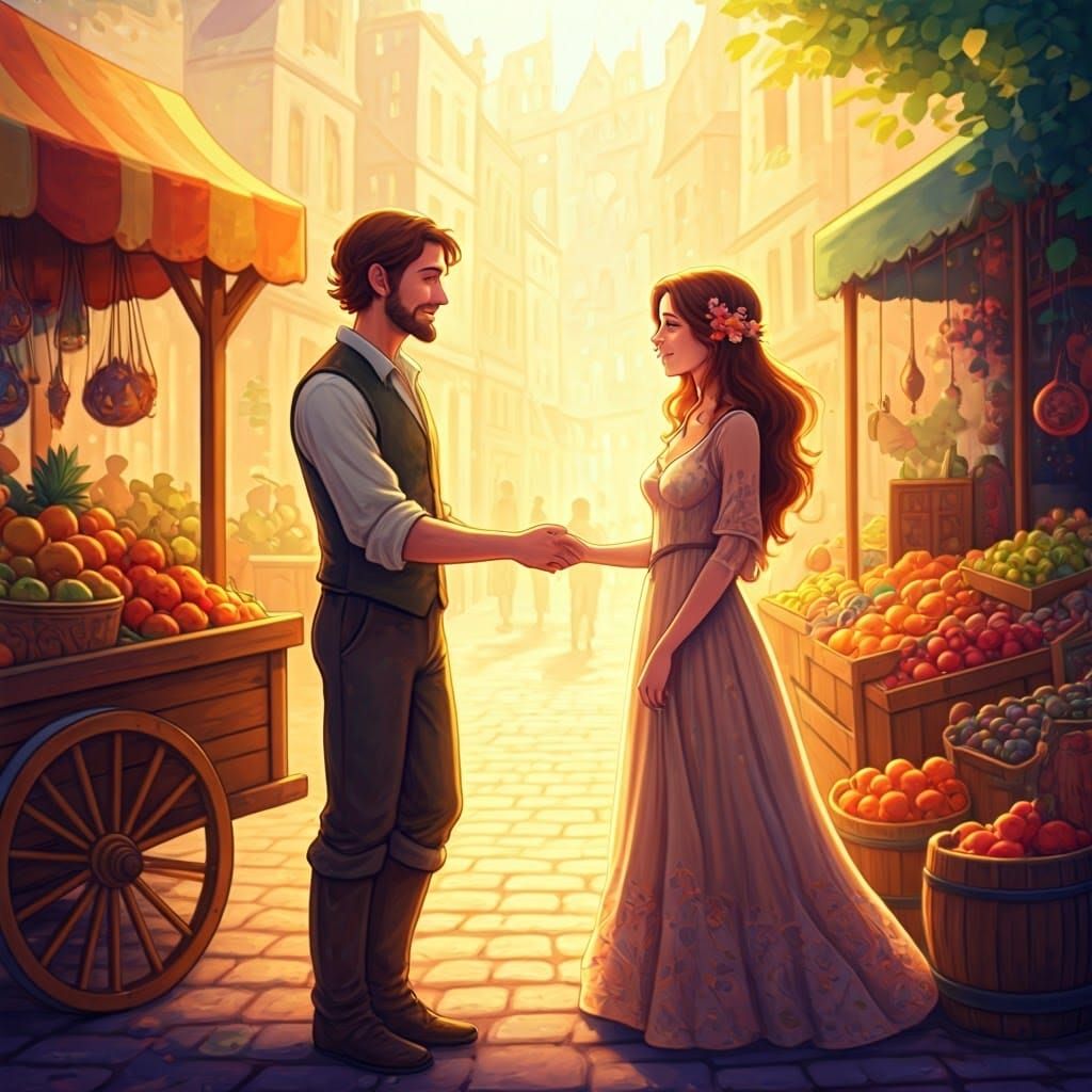 Desmond has his barrow in the marketplace