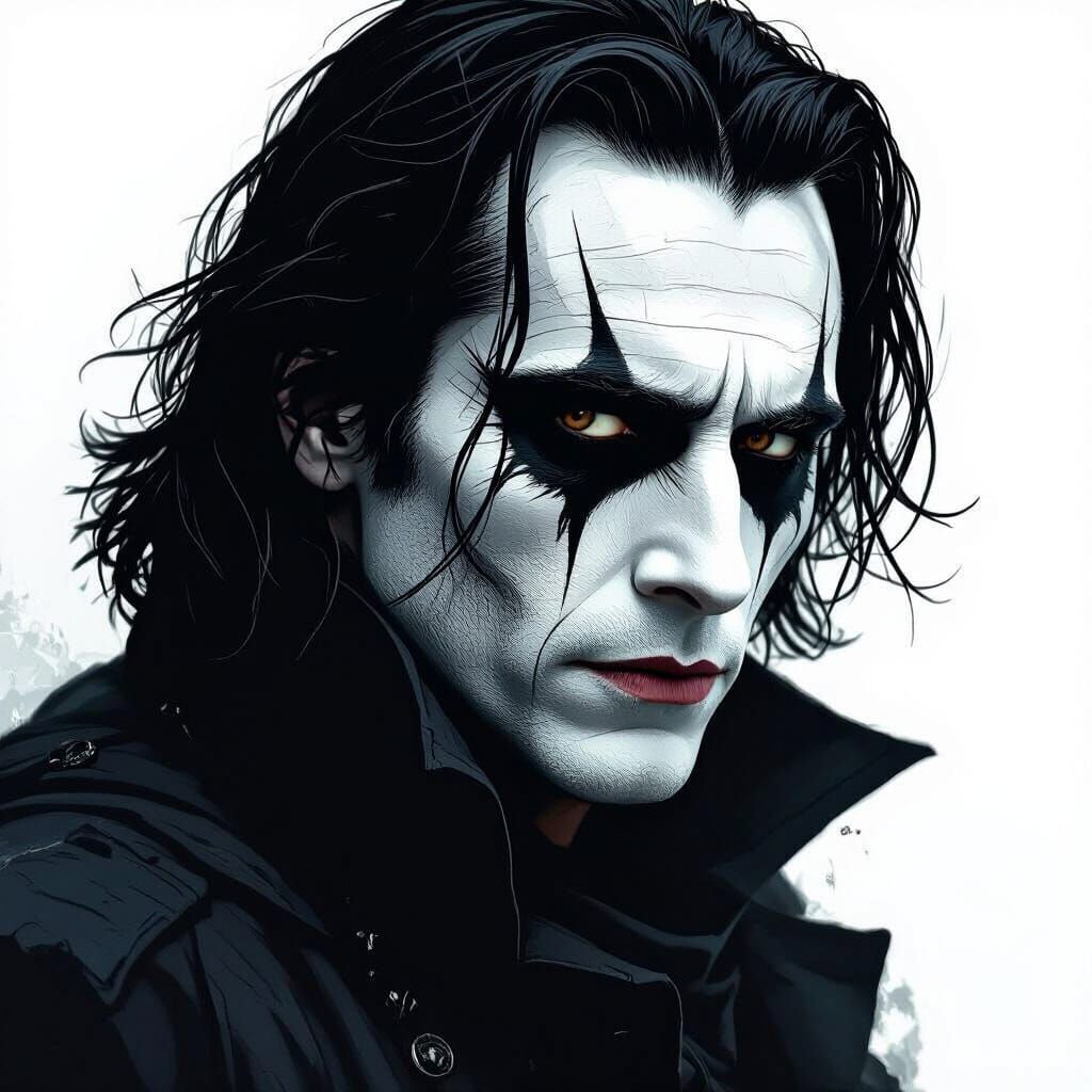 Christian Bale as The Crow in Gothic Style