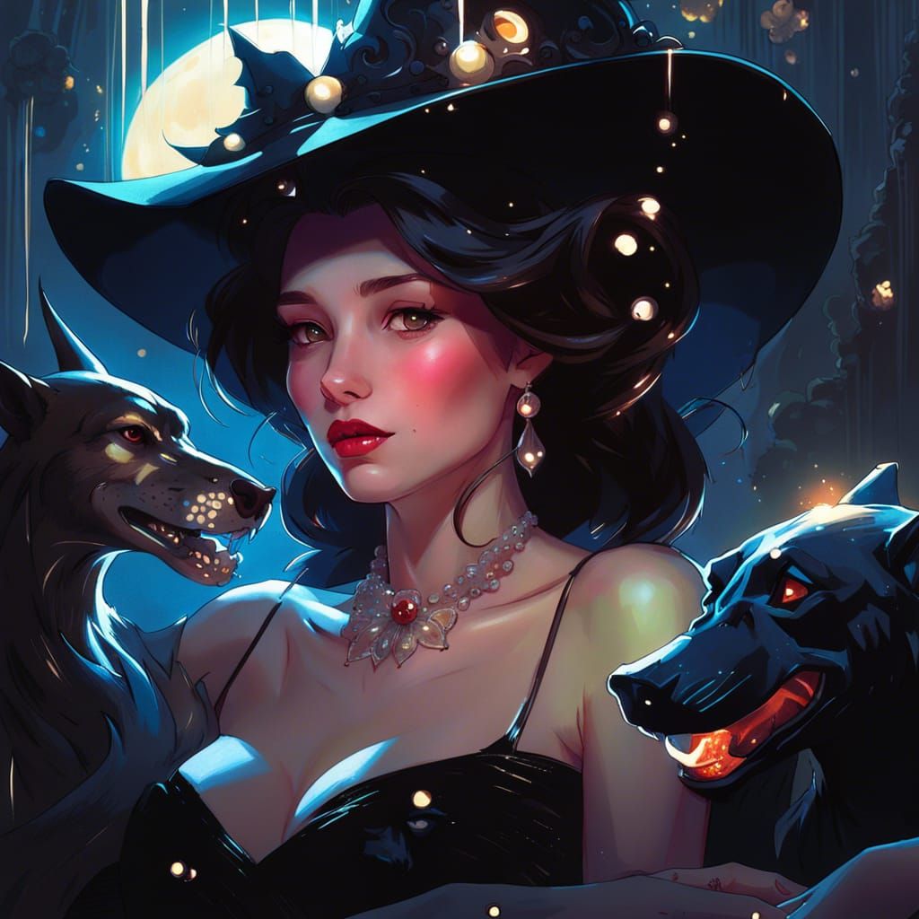 Gorgeous Dark Princess Belle with Beast Hat