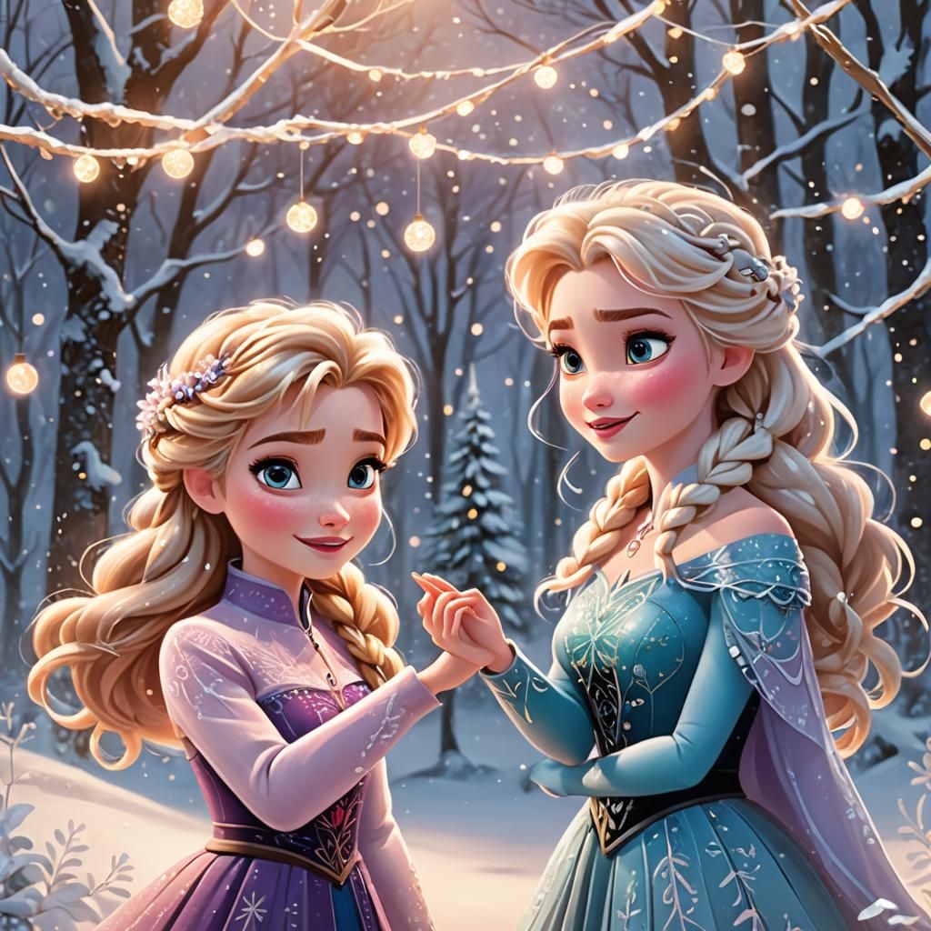 Anna and Elsa's Snowy Forest Adventure