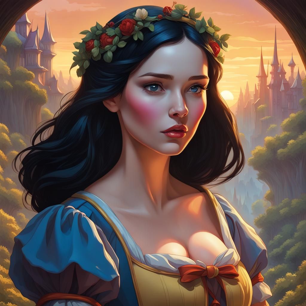 Snow White Portrait with Storybook Characters