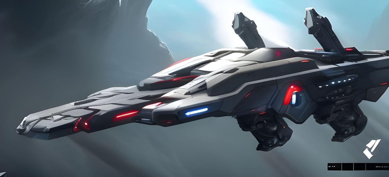 Halo Inspired UNSC Warship in Deep Space