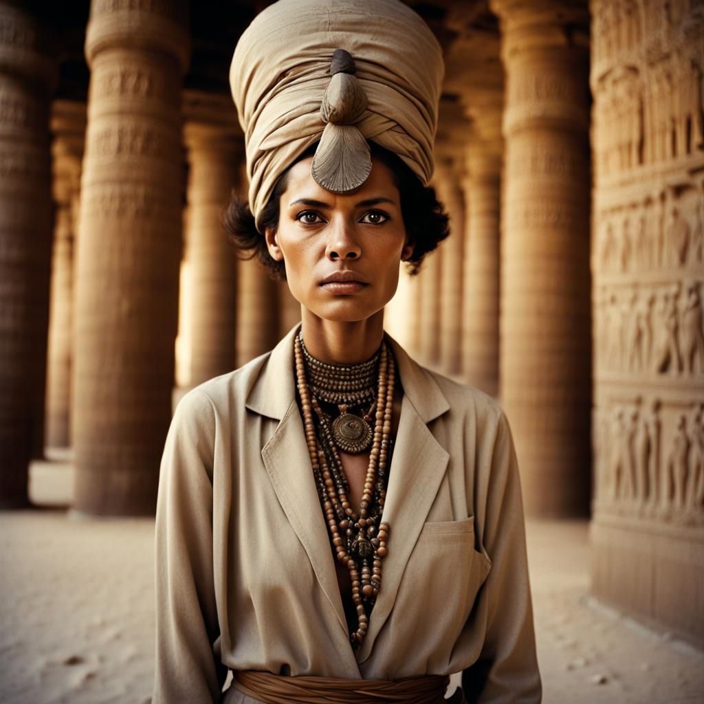 Explorer in Egyptian Temple, Colbert Photo Style